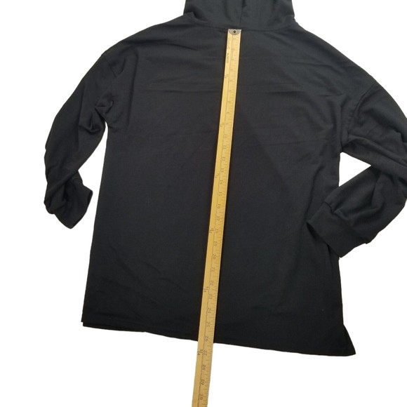 LuckyMore Hoodie Casual V Neck Long Sleeve Henley Oversized Top Womens L Black - Picture 11 of 15